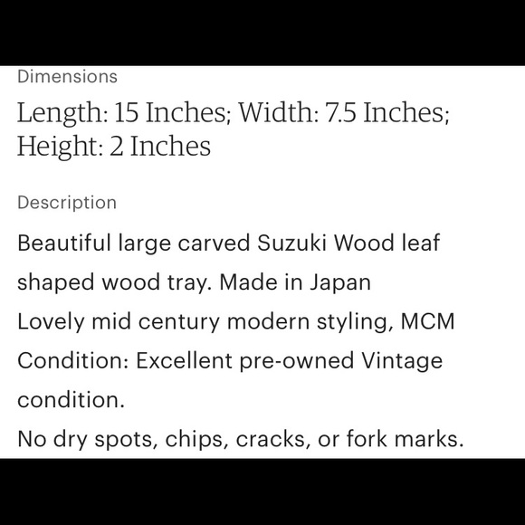 Vintage Mid Century Divider Dish Suzuki Wood Japan - Picture 9 of 9